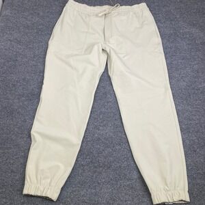 Lululemon Lab Mens Joggers XXL Cream Bone Stretch Nylon Tapered Training Pants